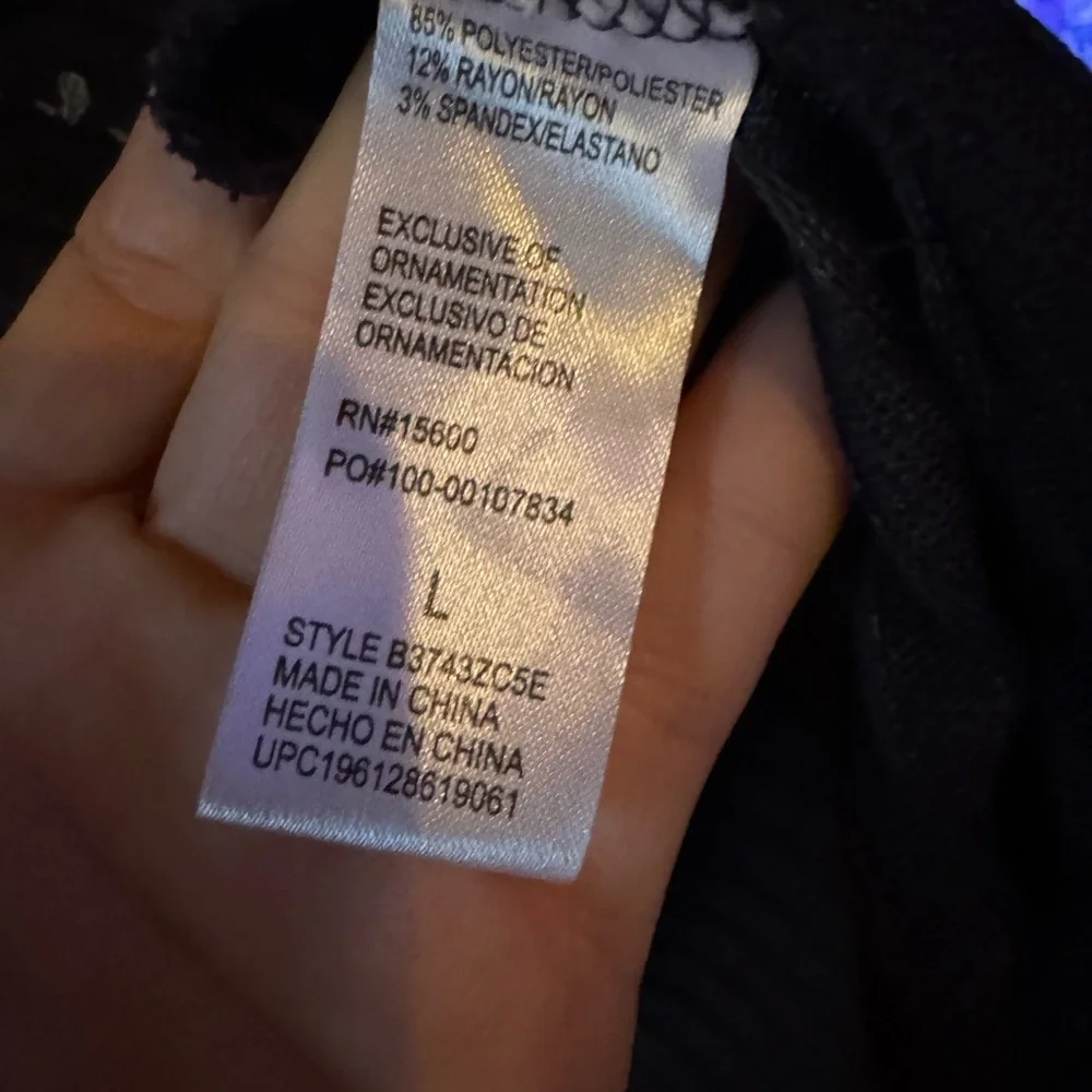 Democracy Blue and White Patterned Turtleneck Sweater - Picture 3 of 5